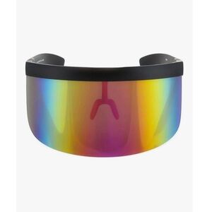 FUTURISTIC OVERSIZE SHIELD MULTICOLOR VISOR MIRROR LENS SUNGLASSES